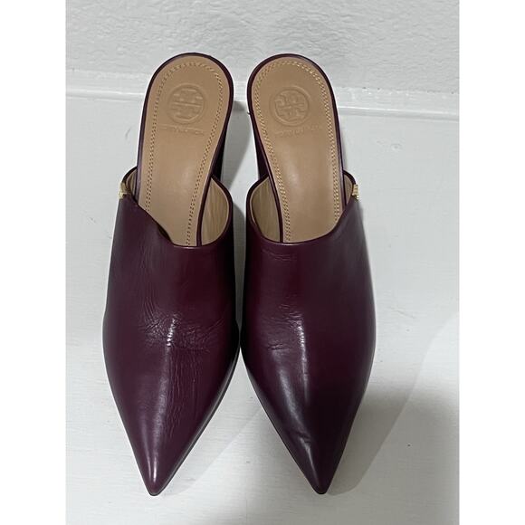 Tory Burch Penelope Mule Pointy Toes Burgundy Size 9 - Picture 8 of 8